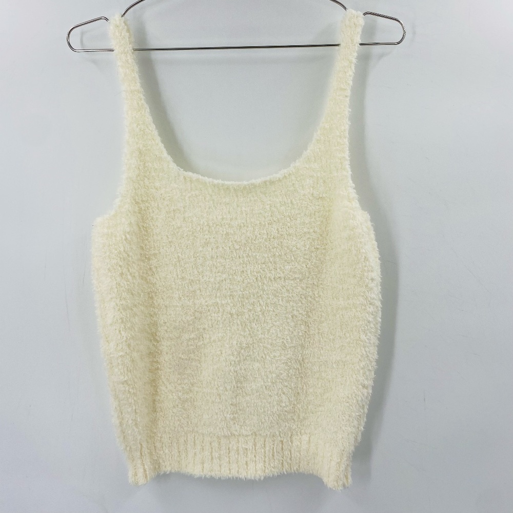 Skims Cozy Knit Tank in Cream Size Large